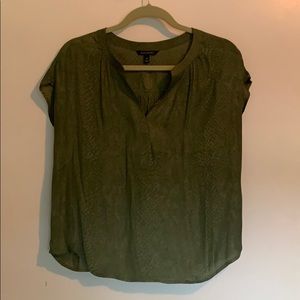 Banana Republic Green Snake Print Top